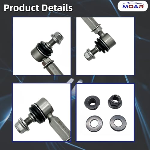 MOAR 3.74-4.53' M12 Adjustable Front Suspension Sway Stabilizer Bar End Link Kit 2 PCS Left & Right For Reduced Body Roll 360°Swivel With Length And Angle Maintenance Vehicle X091112 - color: X091112