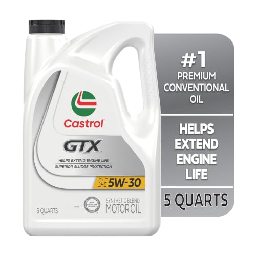 Castrol GTX 5W-30 Synthetic Blend Motor Oil, 5 Quarts - size: 5 Quarts