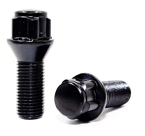 Set of 4 Veritek 14x1.5mm Black Wheel Bolt Locks for Aftermarket Custom Wheels Only, Conical Seat 28mm Thread Shank Length Bolt Type Locks. Intended for Conical Seat Type Wheels Only.