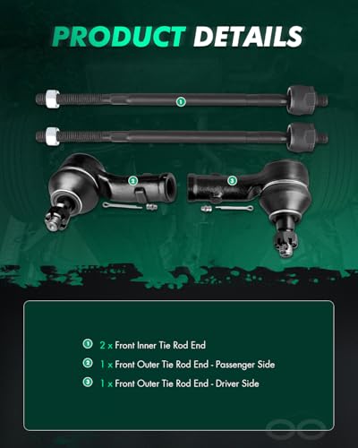 SCITOO 4pcs Suspension Kit For 2000-2006 For Ford Focus - With Suspension Parts Inner Outer Tie Rod End