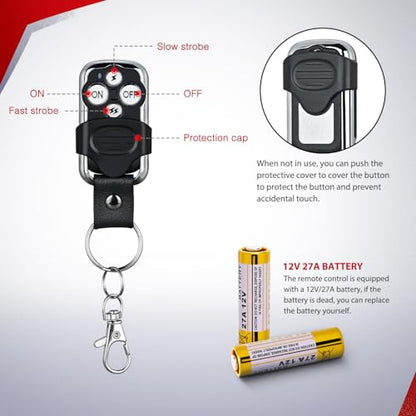 Nilight 14AWG Remote Wiring Harness Wireless Strobe 5Pin Switch 1Lead - color: 14AWG-1 Lead Remote +Flash +5PIN Switch