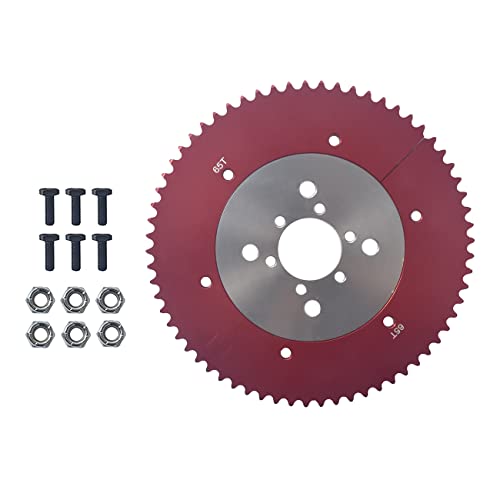 Universal 35 Chain 65T Split Sprocket with Adapter for Predator 212cc 196cc 79cc Go Kart Mini Bike CT200U-EX CT200U BT200X CT100U MB200 MBX11 Motorcycle Silver - size: 65 tooth, style: Silver