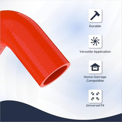 Endure 90 Degree Silicone Elbow Intake Hose 4-Ply, 1.5"(38mm) - Red - color: Red, size: ID - 1.5Inch(38mm)