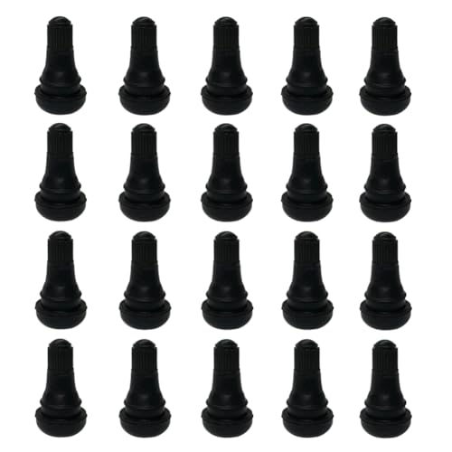 20Pcs TR412 Tubeless Valve Stems, Black Rubber Snap-in Valves Tubeless Tire Valve Stems Replacement for Tubeless 0.453 inches Rim Holes on Standard Auto Tires - size: TR412-20pcs