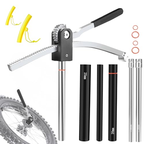 Dirt Bike Tire Changing Tool Kit Complete Package for Motocross, Enduro, Dirt Bikes 16"-21" Wheels, Includes 15/17/20/25mm Axles, Black