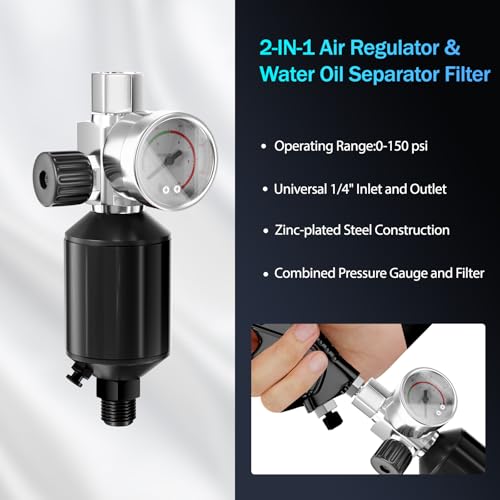 HVLP Air Spray Gun with 1.4/1.7/2mm Nozzles & Air Compressor Regulator, Air Spray Paint Gun w/10pcs 600cc Mixing Cup and Lids, Automotive Paint Sprayer for Car, House Painting, Furniture - color: Black