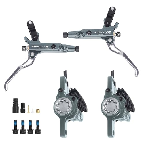 BUCKLOS IIIPRO IV2 2-Piston Aluminum Alloy MTB Hydraulic Disc Brake Set - color: Sliver