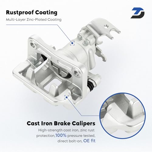 Rear Disc Brake Caliper Assembly with Bracket for 2008-2012 Honda Accord, 2009-2014 Acura TSX, Replacement 19-B3358 19-B3359