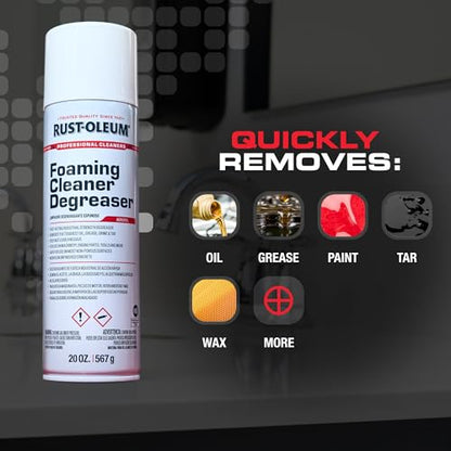 Rust-Oleum Professional Cleaners Foaming Cleaner Degreaser | 20oz Aerosol Can | Professional Strength | 6 Pack - size: 20 Ounce (Pack of 6)