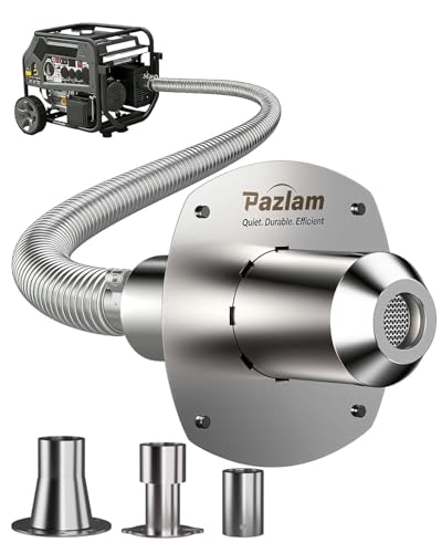 Generator Exhaust Extension Kit, Stainless Steel Flexible Pipe Muffler - color: Silver