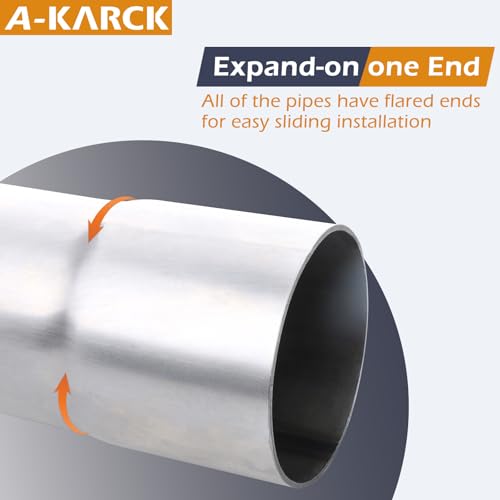 A-KARCK Straight Exhaust Pipe 2" OD, Stainless Steel 40" Long Mandrel Exhaust Tube - size: 2.0", style: 40 INCH