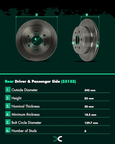 SCITOO Brake Kits Front Rear Brake Rotors Brake Pad:55133;55097;D1363;D1707 - size: 55133+D1363 & 55097+D1707 [4+8PCS]
