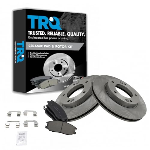 TRQ Front Brake Pad and Rotor Set Ceramic - style: BKA10471