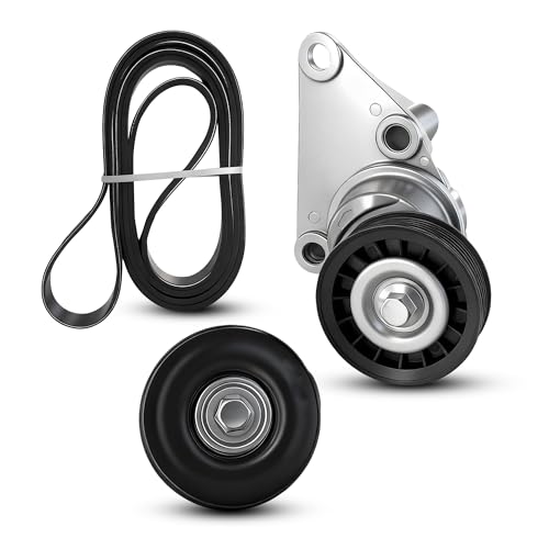 Serpentine Belt Drive Kit With Tensioner And Idler Pulley For Chevrolet GMC - size: Gm Silverado, Sierra, Yukon, Hummer H2 (02-08)