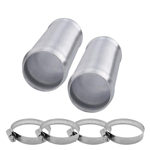 AC PERFORMANCE OD 1.5" Aluminum Tube Hose Joiner 2PCS with Clamps - size: 1.5" (38mm) - 2PCS