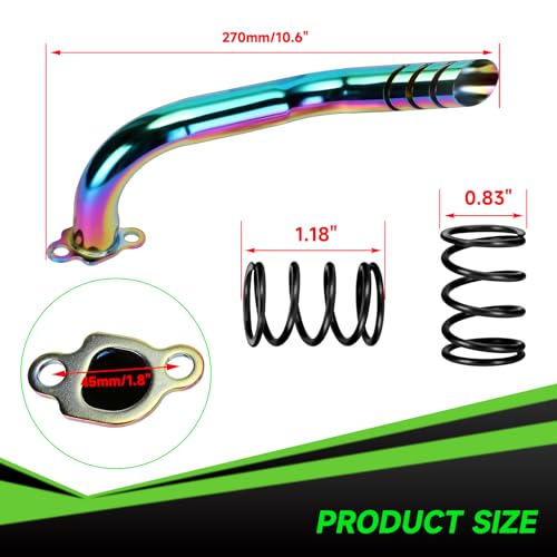 Mini Bike Exhaust Pipe Header Kit Compatible with Predator 212cc 224cc 196cc Non Hemi Coleman CT200U CT200U-EX B200R BT200X KT196 Go Kart Baja MB200 Axis M200 GX160 GX200 Clone Engine Parts - color: A-Colorful