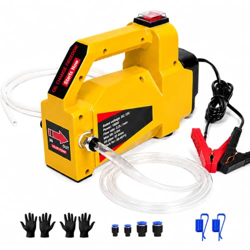 Oil Transfer Pump 12V 100W, Engine Oil Extractor Pump - color: Yellow