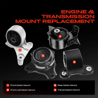 A-Premium Engine Motor Mount and Transmission Mount Kit, Set of 4 - style: Manual Transmission