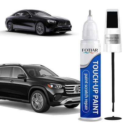 Touch Up Paint for Mercedes-Benz Obsidian Black 197 Paint Code - color: 197 Obsidian Black