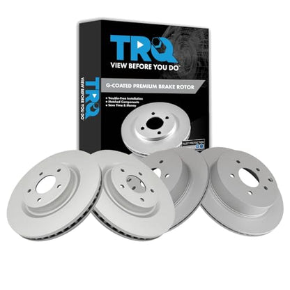 TRQ Front and Rear Brake Rotors Set Vented Premium G-Coated - style: BKA14824