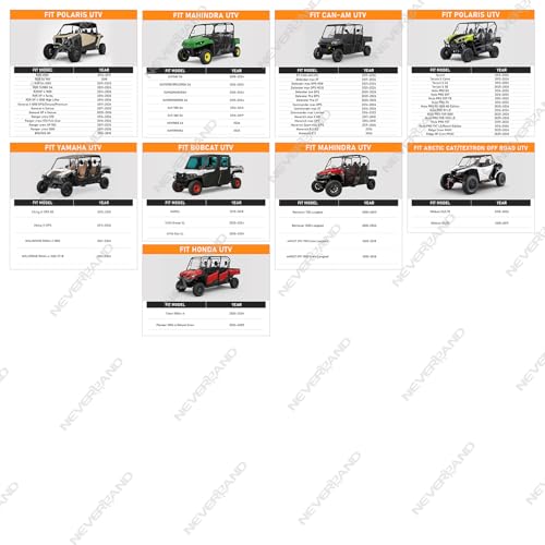 NEVERLAND UTV Cover Heavy Duty Ranger Cover Waterproof 4-6 Seater Side by Side Covers 4 Door All Weather Storage with Reflective Strip Compatible with Polaris RZR General Can-Am Yamaha SxS - size: L: 154"Lx 67"Wx 76"H (Double row seats）