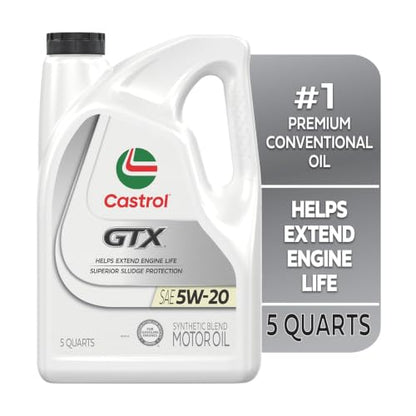 Castrol GTX 5W-20 Synthetic Blend Motor Oil, 5 Quarts, Pack of 3 - size: 5 Quarts, Pack of 3