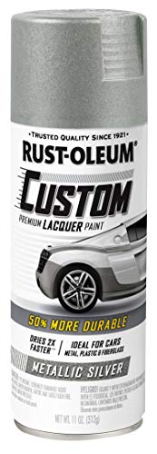 Rust-Oleum Automotive Custom Lacquer Spray Paint, Metallic Silver - color: Metallic Silver, size: 11 Ounce (Pack of 1)