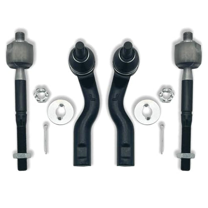 4pcs Front Inner & Outer Tie Rod Ends Kit Fit for Ford Fusion 2.5L L4 / 3.0L V6 2010-2012, Fits for Lincoln MKZ 2.5L L4 2011-2012, Fit for Mercury Milan 2010-2011 | ES800797 ES800798 EV800774 - size: ES800797 ES800798 EV800774 X2