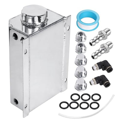 LokoCar Radiator Coolant Overflow Recover Tank 2L Universal Aluminum Silver - color: Silver, size: 2 Litres