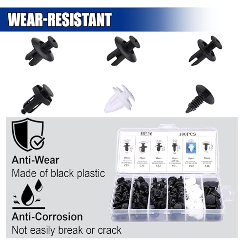 100PCS Car Bumper Retainer Clips - size: 100PCS
