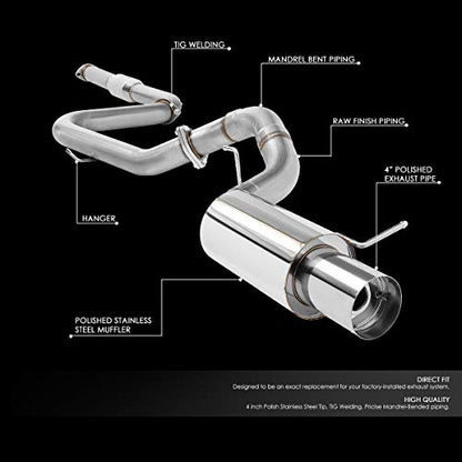 Auto Dynasty 4" Round Catback Exhaust Tip System For 2000-2005 Mitsubishi