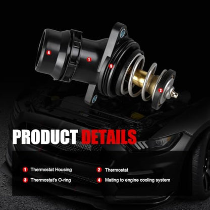 Thermostat Housing Assembly w/Seal Compatible with Volkswagen Jetta, Jetta City Passat Golf Tiguan Beetle CC Eos GTI,Audi A4 Q5 Q7 A5 A6 A3 Q3 TT Quattro,OEM#06H121121K 06H121121L 902-5866 - size: CH6001