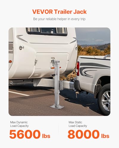 VEVOR Heavy Duty Swivel Trailer Jack, 8000 lbs Static Load Capacity, 28.5" Lift Jack Stand with Handle for RV, Horse, Utility, and Yacht Trailers - size: 8000lbs