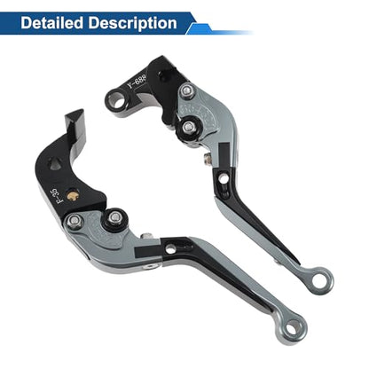 Brake Clutch Levers for Yamaha YZF-R7 2021-2025 Head Black Handle - color: Titanium Head Black Handle