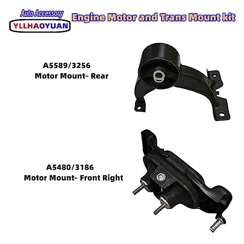 Yllhaoyuan Complete Engine Motor Mount Set of 4 Compatible with - size: 2011-2017 Dodge Grand Caravan 3.6L
