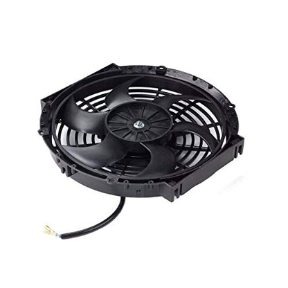 10" inch Slim Fan Push Pull Electric Radiator Cooling Fans 12V Mount Kit Unversal Black - color: Black, size: 10 Inch