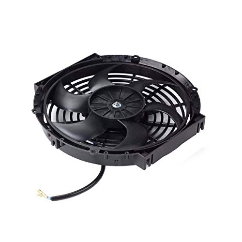 10" inch Slim Fan Push Pull Electric Radiator Cooling Fans 12V Mount Kit Unversal Black - color: Black, size: 10 Inch