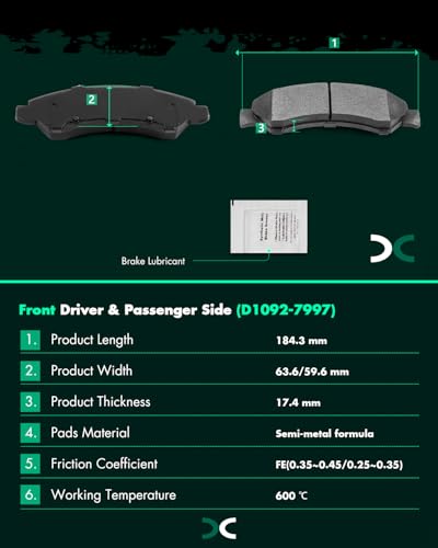 SCITOO Brake Kits Front Rear Brake Rotors Brake Pad:55097;55133;D1092;D1194 - size: 55097+D1092 & 55133+D1194 [4+8PCS]