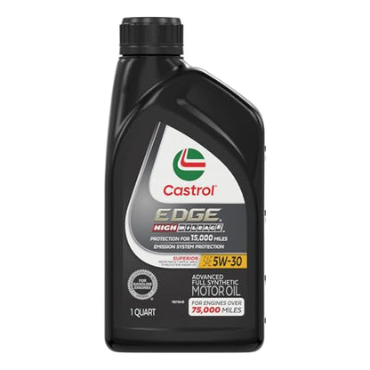 Castrol EDGE High Mileage 5W-30 Advanced Full Synthetic Motor Oil, 1 Quart, Pack of 6 - size: 1 Quarts (Pack of 6)