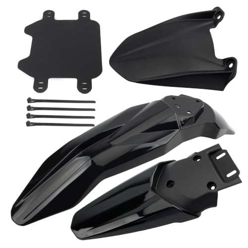 Front Rear Fender Kit Mudguard Number Plate Compatible with Talaria Sting MX3 MX4 MX5 Electric Dirt Pit Bike Motorcycle-Black - color: Fender Set, size: Plastic