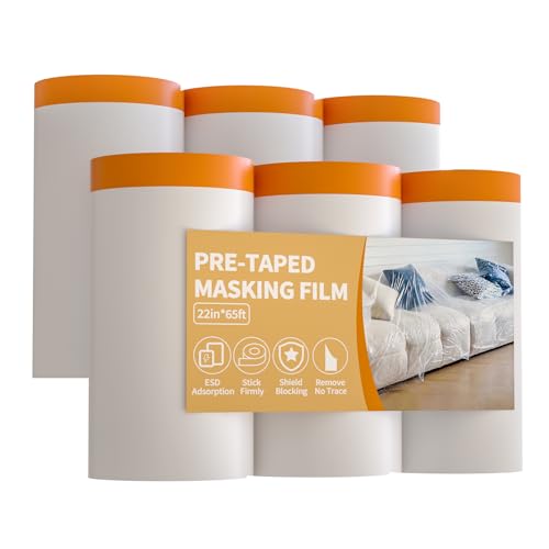 Drop Cloth for Painting, Painters Plastic Sheeting 22 in x 65 ft, 6 Rolls - size: 22in x 65Ft