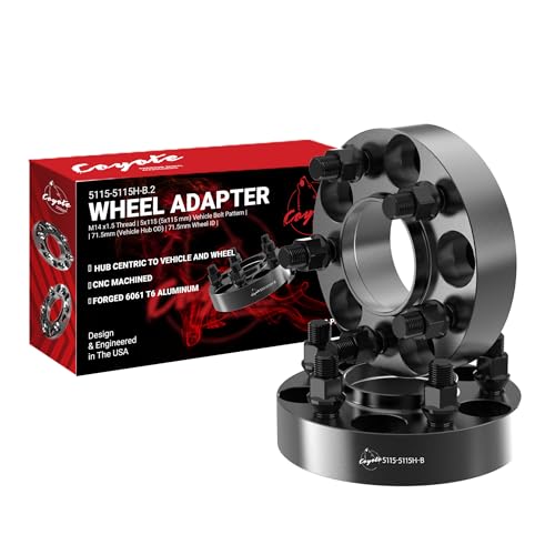 Wheel Accessories Parts 2 Pcs Hub Centric Wheel Spacers Adapters 5 on 115mm 5x115mm 1.25 Inch Thick 71.5mm Hub M14x1.5 14x1.5 Thread Stud Fits Chrysler 300 ｜ Dodge Challenger Charger Magnum - size: 1.25" Thick, style: 2 Pack
