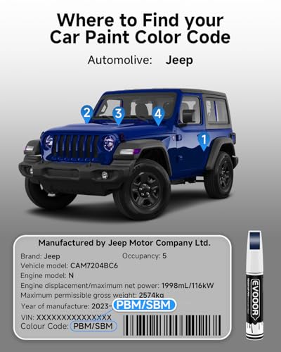 PBM/SBM Ocean Blue Touch Up Paint Compatible with JeepExact Match 2 in 1 Touch up Paint for Chips and Nicks Repair - color: Ocean Blue(PBM/SBM) Compatible with Cherokee/Commander/Compass/Grand-Cherokee/Liberty/Patriot