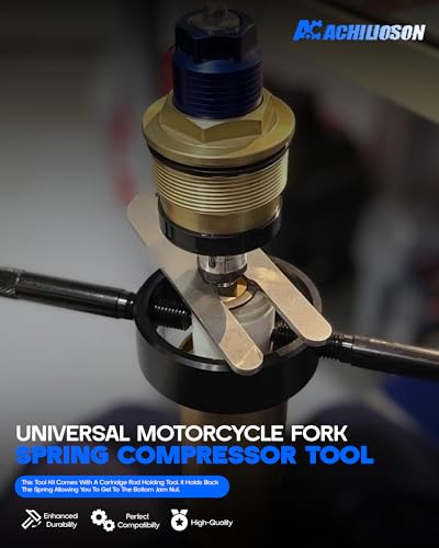 Universal Motorcycle Fork Spring Compressor Tool, Fork Oil Level Tool for Most Upside Down Streetbike Motorcycle Forks - size: SET TYPE B