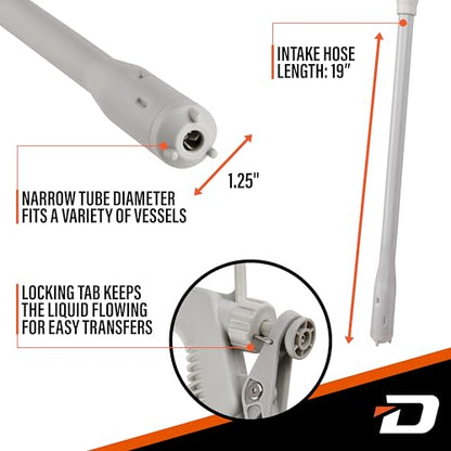 Deway Stick Fuel Pump, Trigger Nozzle, 51in Clear Hose, 4-AA, 3.2 GPM - style: Hand-Trigger Nozzle