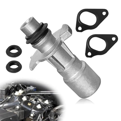 Pleoos R028136 Aluminum Oil Cooler Adapter Kit with Dual Water Pump Gaskets Compatible with 2010-2016 Land Rover LR4, 2010-2021 Land Rover Range Rover Replace#: LR049370 LR030593