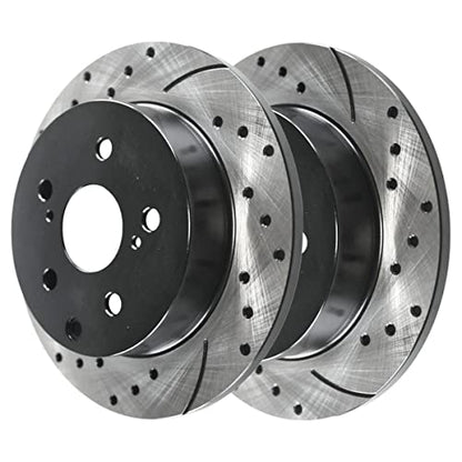 AutoShack Front Vented & Rear Solid E-Coated Rotors & Ceramic Pads - style: ShadowGuard & Pad