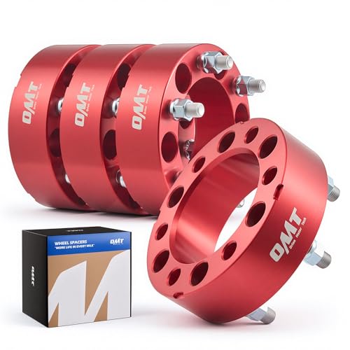 OMT 6x5.5 Wheel Spacers with 108mm Center Hub Bore, Set of 4 - color: Red, size: 6x5.5"