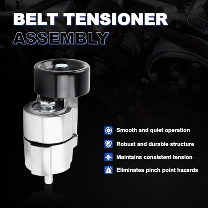 Tensioner, Idler Pulley & V-Ribbed Serpentine Belt Kit for K-ia & Hyu-ndai - size: 2528125000