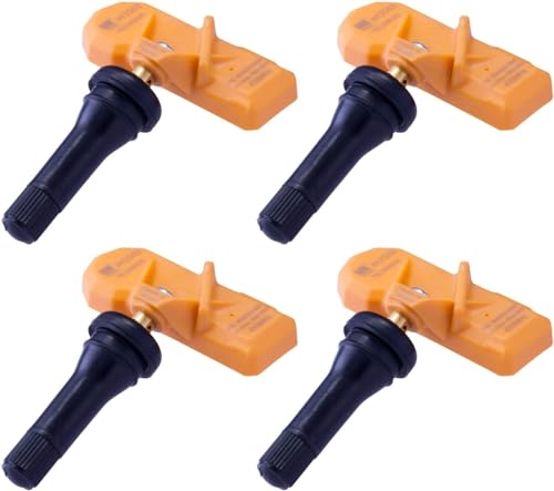 IM4168 TPMS Sensor 433MHz – Rubber Stem Tire Pressure Sensors - Pre-Programmed Tire Sensor for Cars - Ready to Install Tpms Sensors Compatible for ALFA Romeo, Aston Martin, Chrysler & More - Pack of 4 - color: Black stem